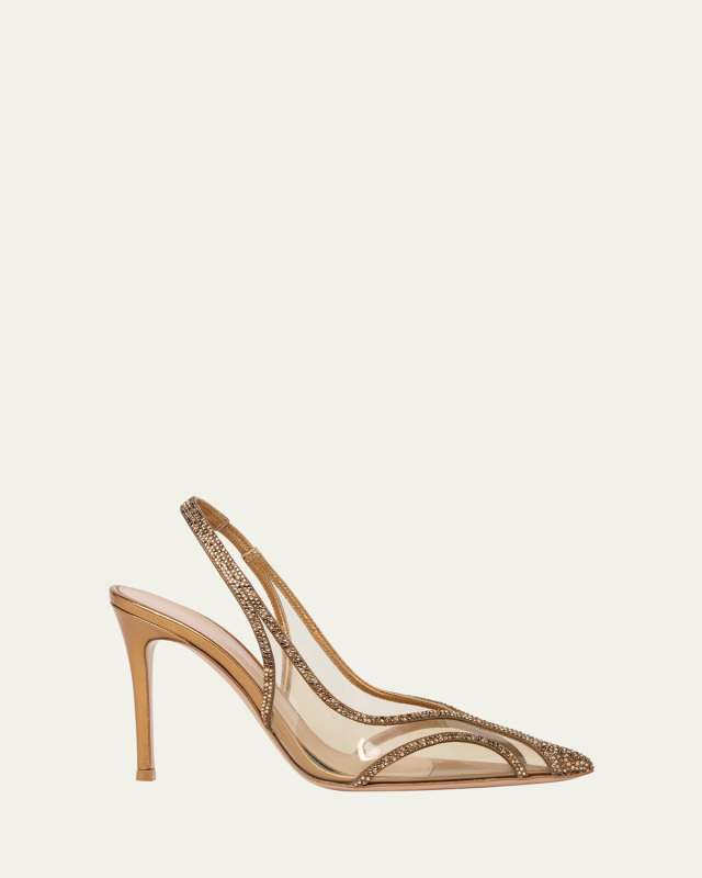 Burma Embellished Plexi Slingback Pumps